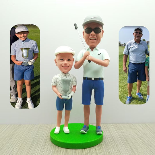 Example of the custom figurine design; personalised from customer reference photos