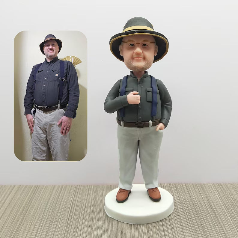 Example of the custom figurine design; personalised from customer reference photos