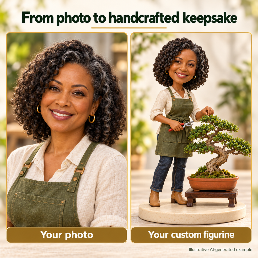 Your photo compared with a custom bonsai enthusiast bobblehead