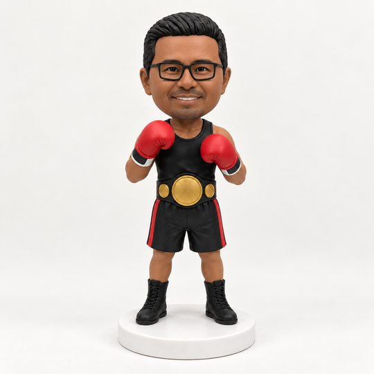 Personalised male boxer bobblehead example