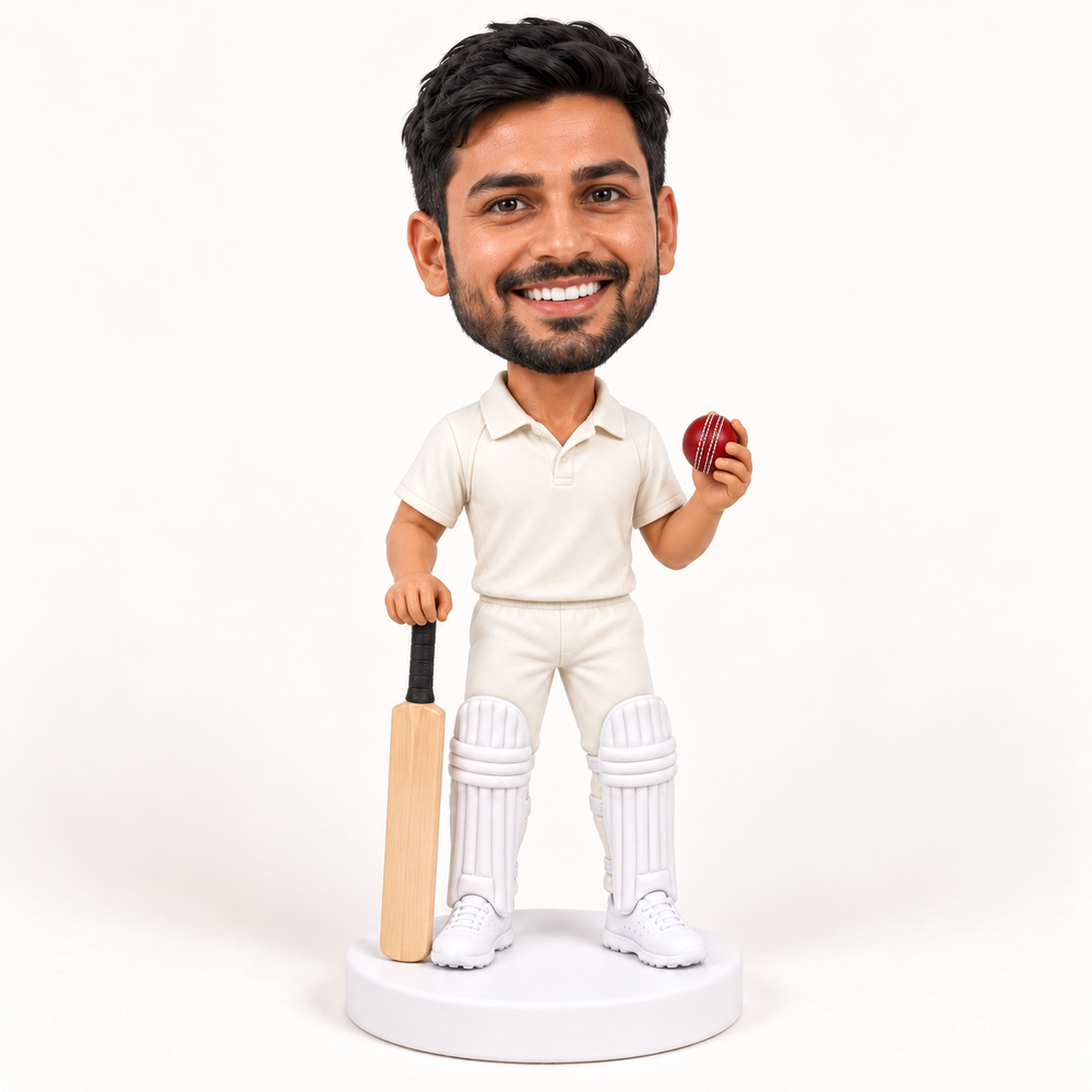 Custom cricket player bobblehead design example 2