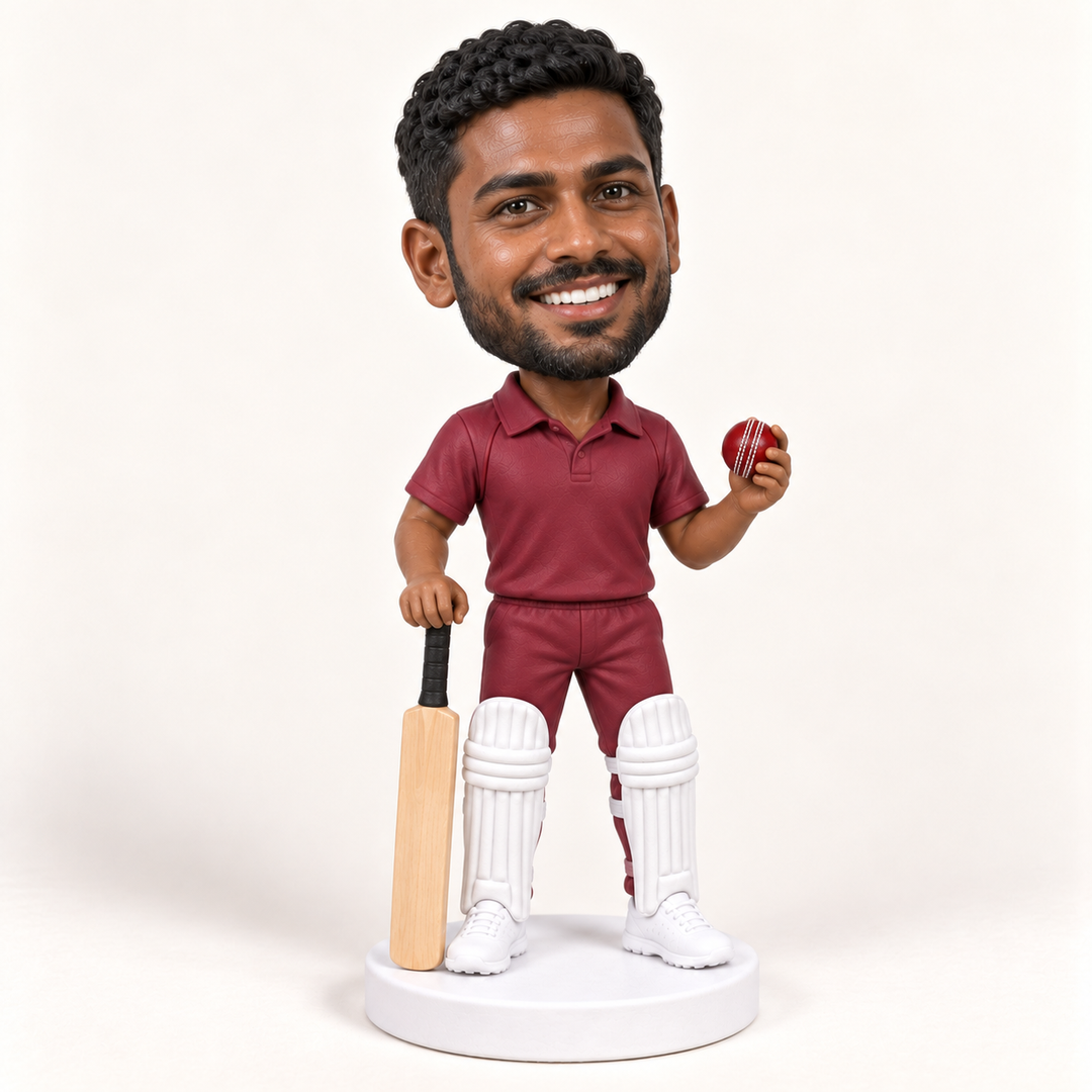 Custom cricket player bobblehead design example 9