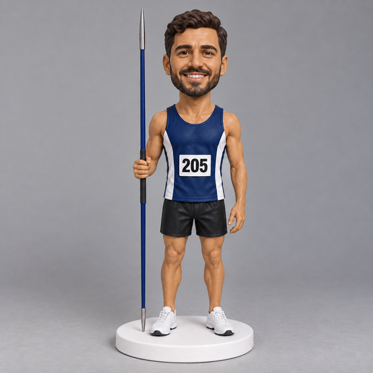 Javelin athlete bobblehead navy kit example