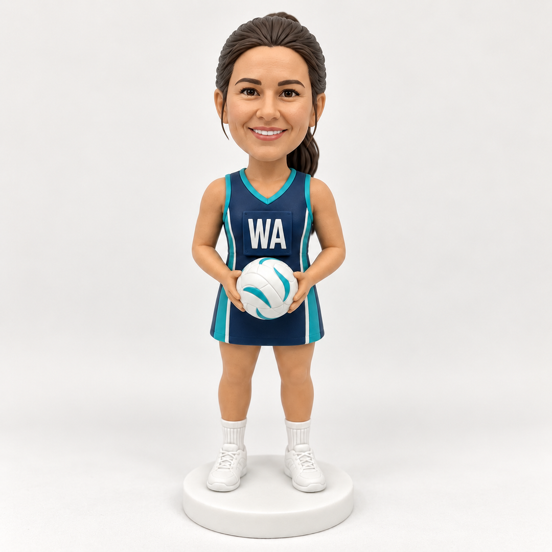 Custom netball bobblehead WA position bib