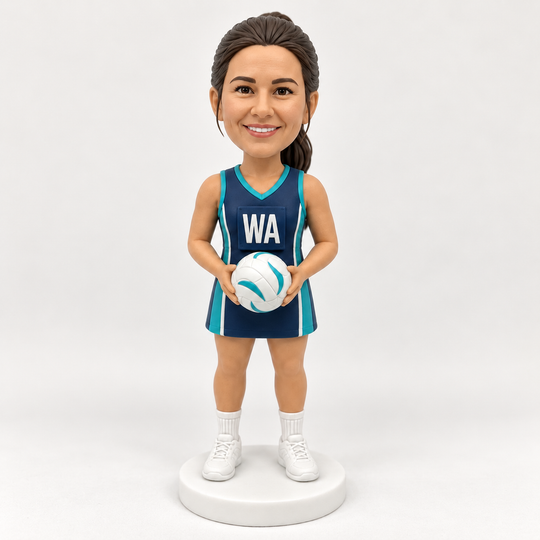 Custom netball bobblehead WA position bib