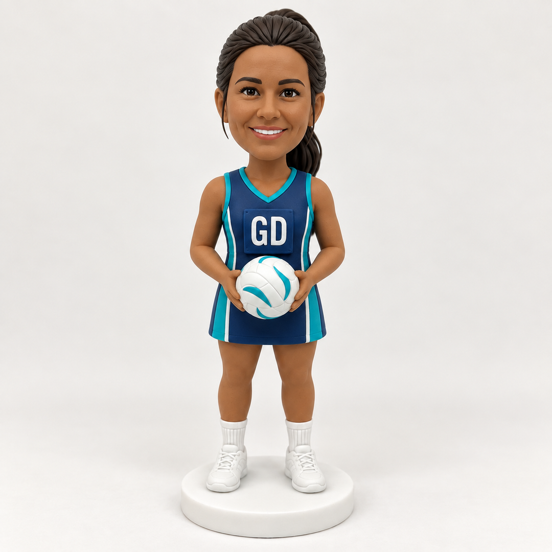 Custom netball bobblehead GD position bib