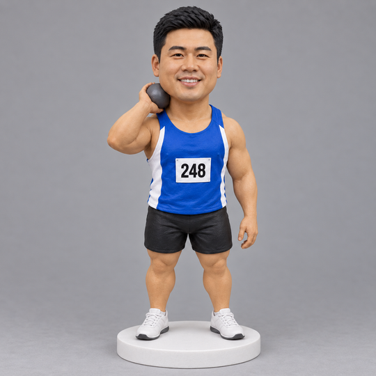 Shot put bobblehead blue kit example