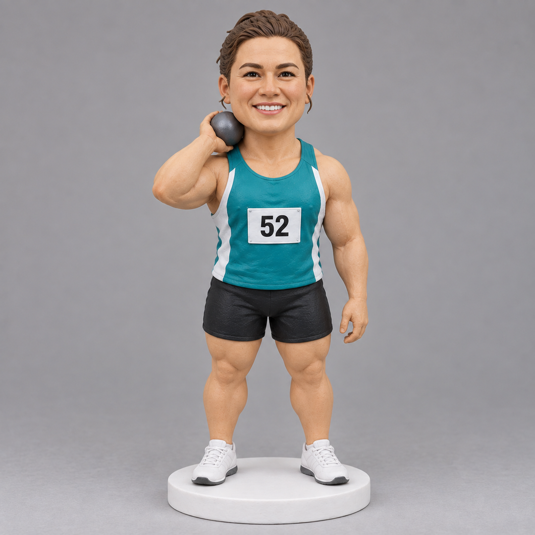 Female shot put bobblehead example