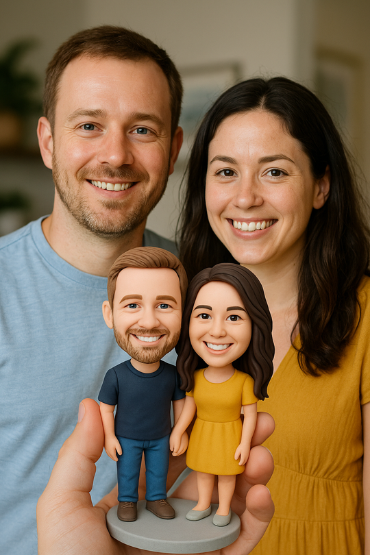 Custom Bobble Head Mini Figurine Couple Customized