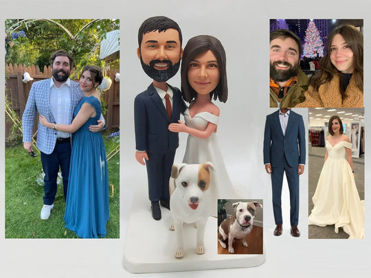Custom Bobble Head Mini Figurine Wedding Couple Customized wedding cake topper