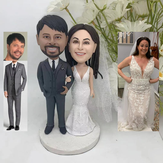 Custom Bobble Head Mini Figurine Wedding Couple Customized wedding cake topper