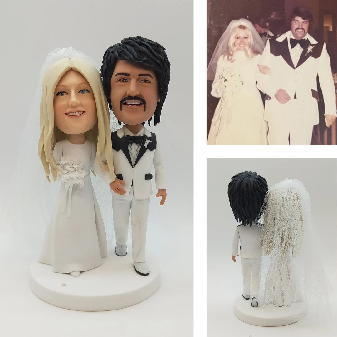Custom Bobble Head Mini Figurine Wedding Couple Customized wedding cake topper