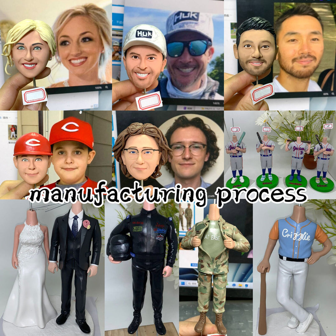Custom Bobble Head Mini Figurine Wedding Couple Customized wedding cake topper