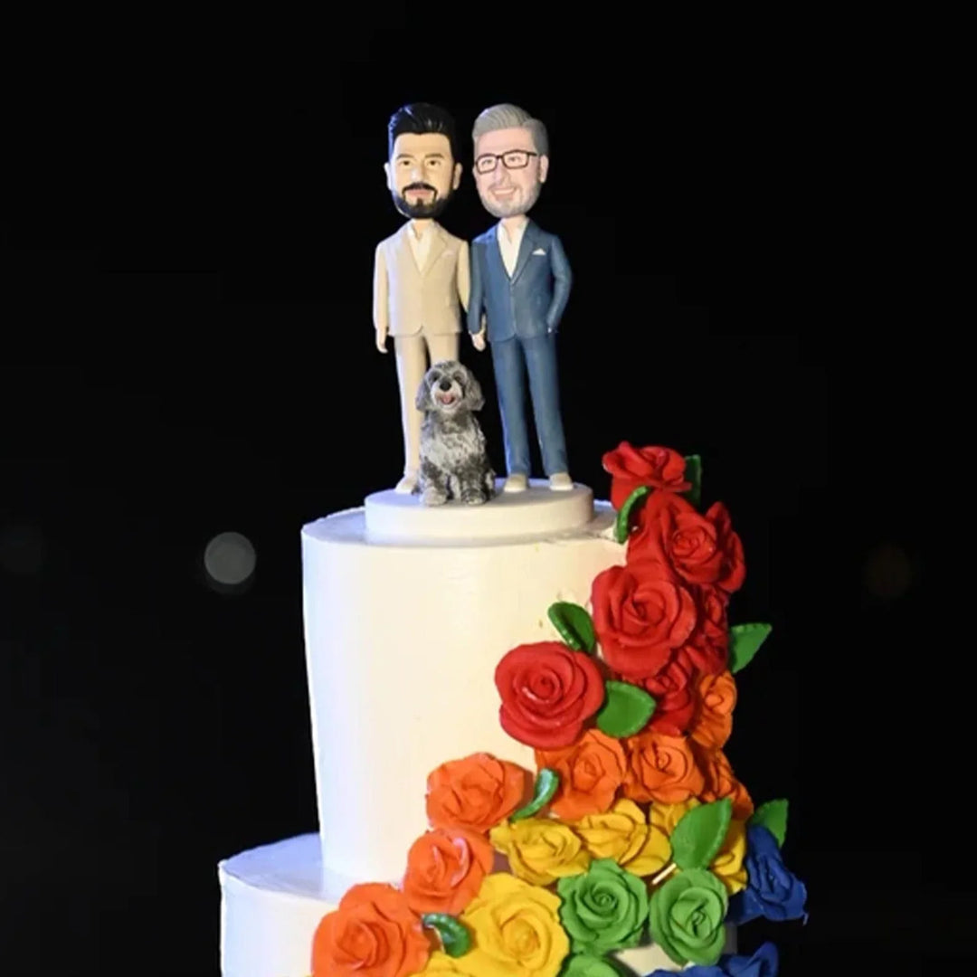Custom Bobble Head Mini Figurine Wedding Couple Customized wedding cake topper