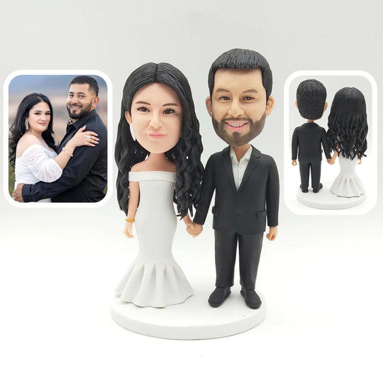 Custom Bobble Head Mini Figurine Wedding Couple Customized wedding cake topper
