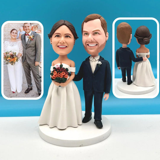 Custom Bobble Head Mini Figurine Wedding Couple Customized wedding cake topper