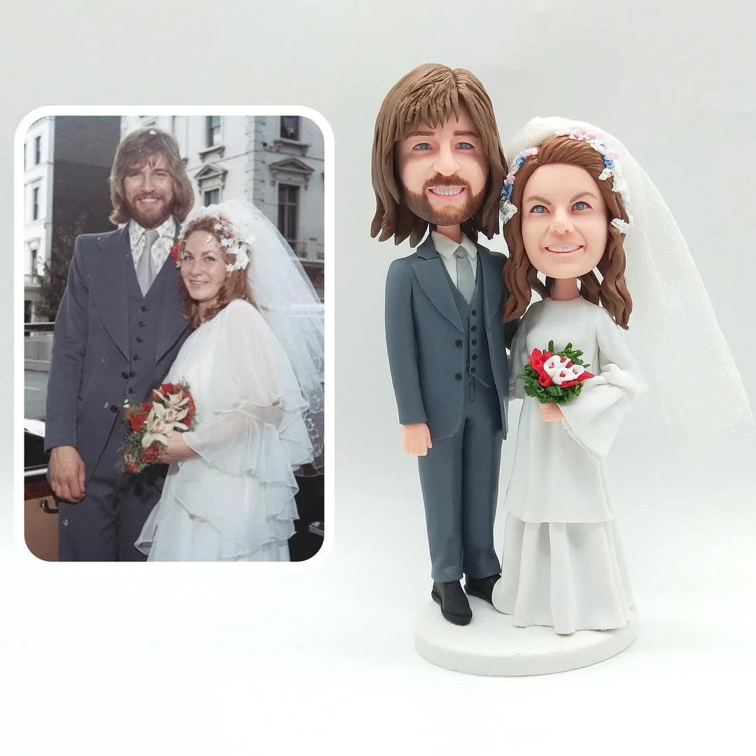Custom Bobble Head Mini Figurine Wedding Couple Customized wedding cake topper