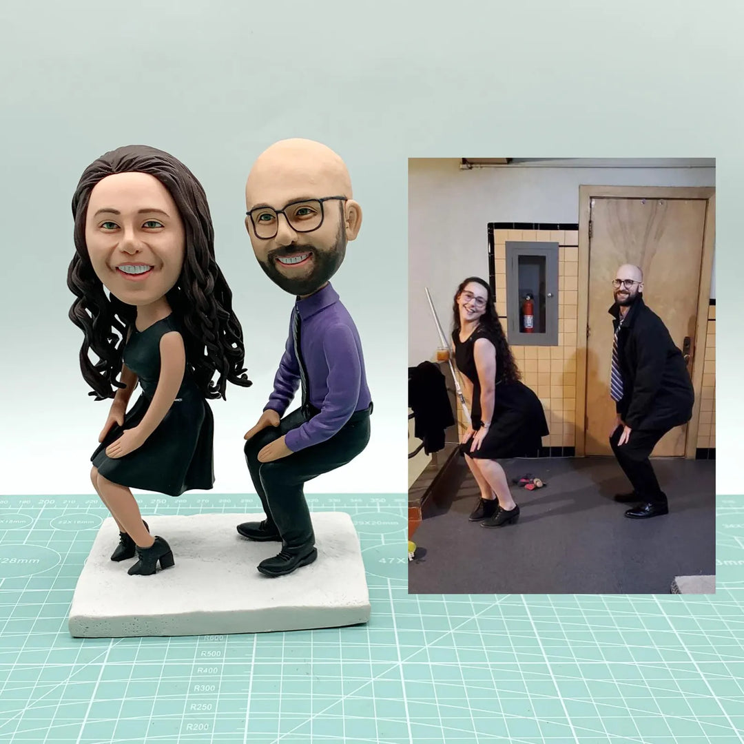 Custom Bobble Head Mini Figurine Couple Customized