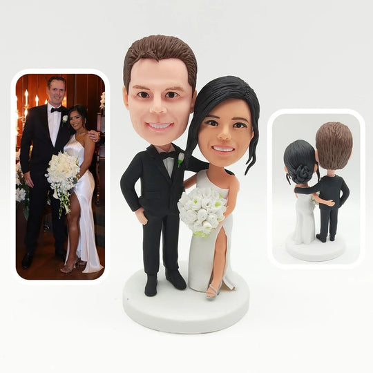 Custom Bobble Head Mini Figurine Wedding Couple Customized wedding cake topper