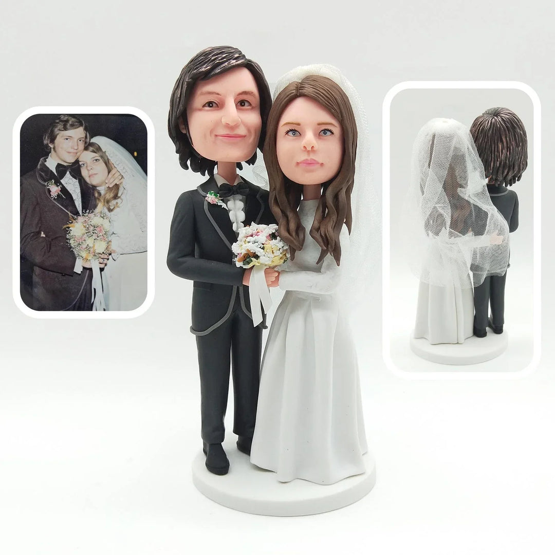Custom Bobble Head Mini Figurine Wedding Couple Customized wedding cake topper
