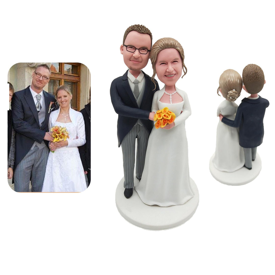 Custom Bobble Head Mini Figurine Wedding Couple Customized wedding cake topper