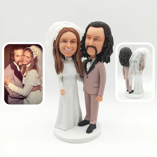 Custom Bobble Head Mini Figurine Wedding Couple Customized wedding cake topper