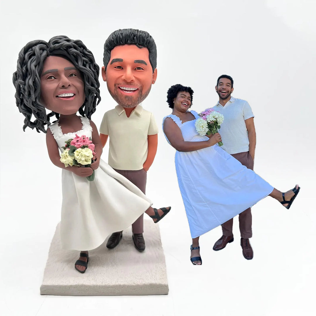 Custom Bobble Head Mini Figurine Couple Customized