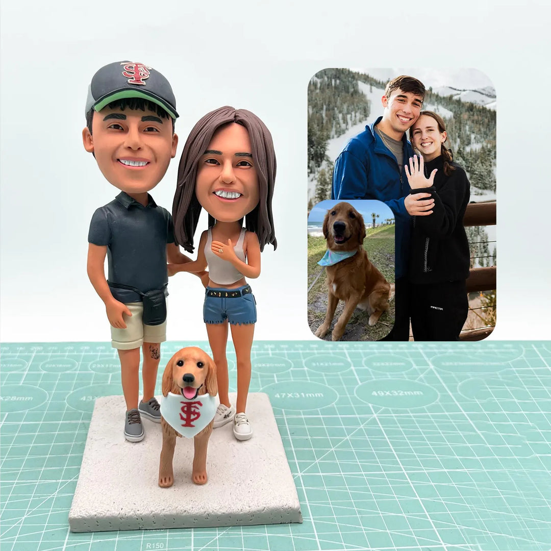 Custom Bobble Head Mini Figurine Couple Customized
