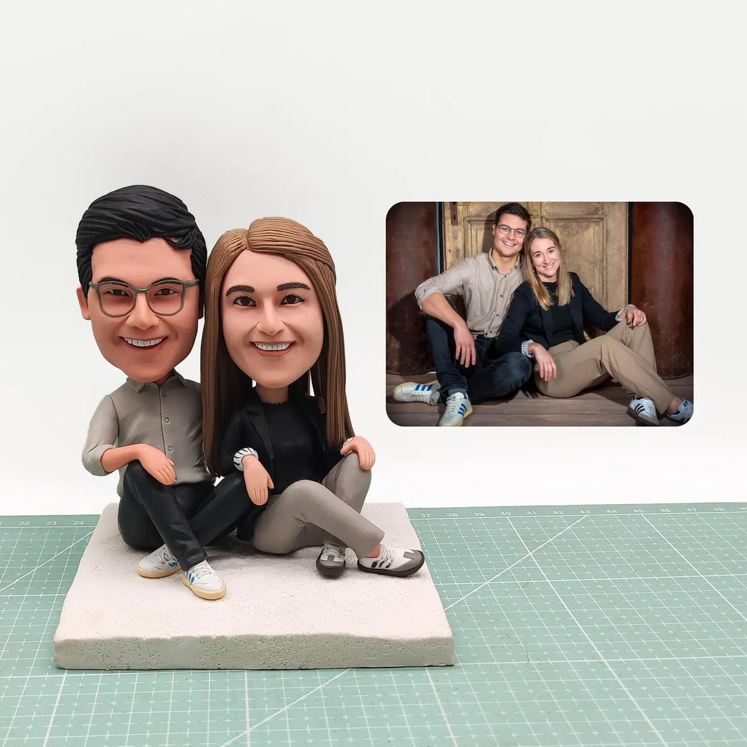 Custom Bobble Head Mini Figurine Couple Customized