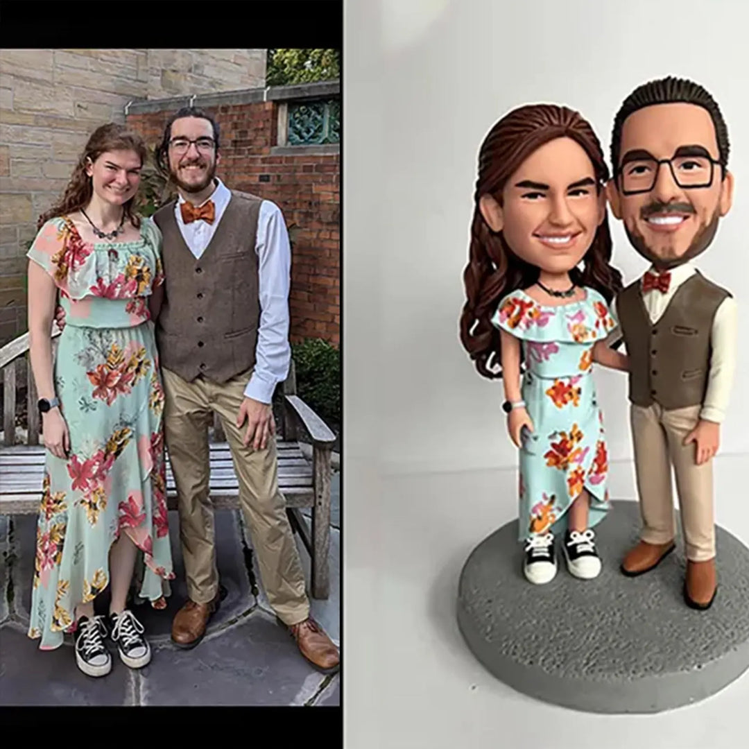 Custom Bobble Head Mini Figurine Couple Customized