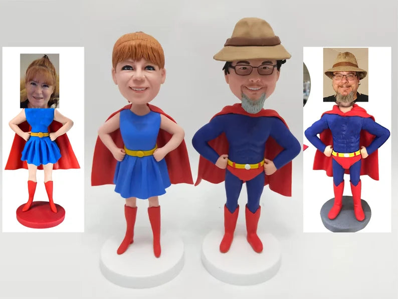 Custom Superhero Bobblehead – Personalized Initial Edition