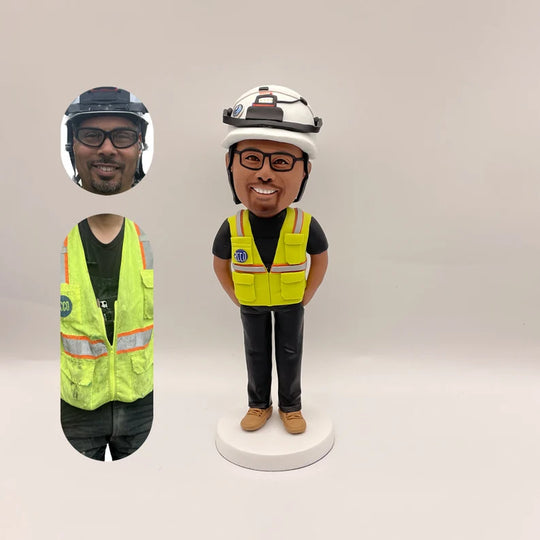 Construction Worker Custom Bobblehead – Built to Make You Smile!