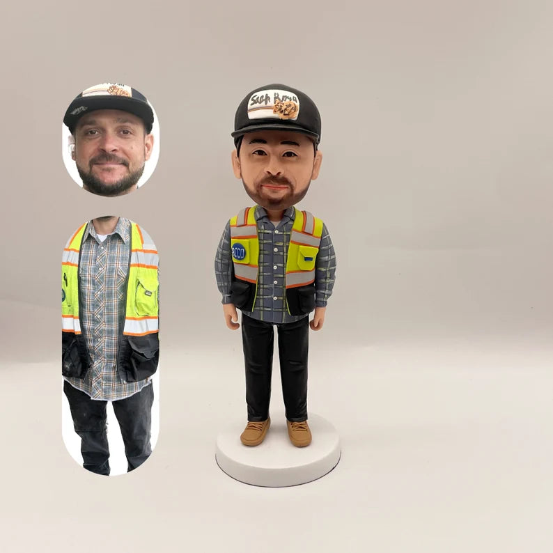 Construction Worker Custom Bobblehead – Built to Make You Smile!