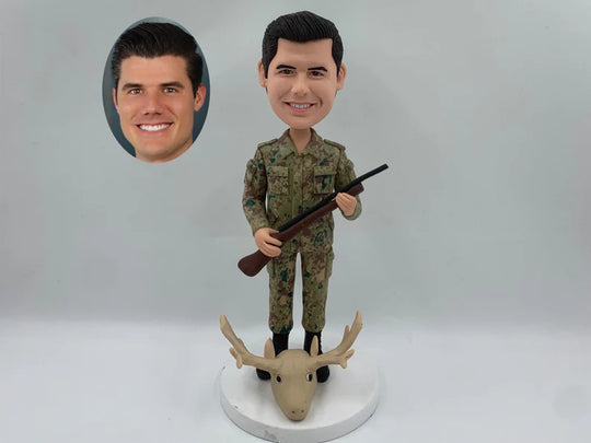 Custom Hunter Bobblehead – Personalized Bobblehead for Outdoor & Hunting Lovers