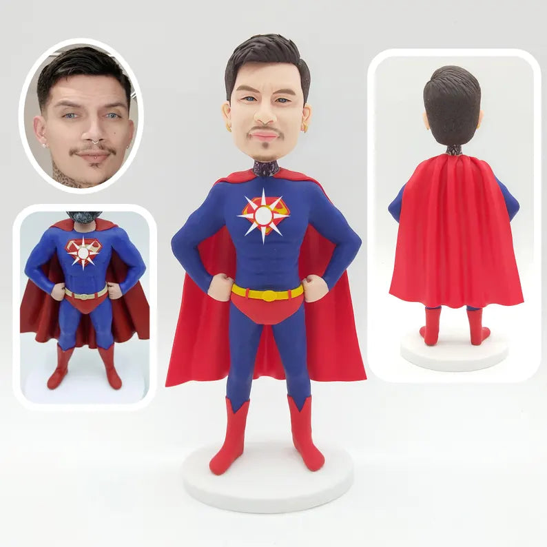 Custom Superhero Bobblehead – Personalized Initial Edition