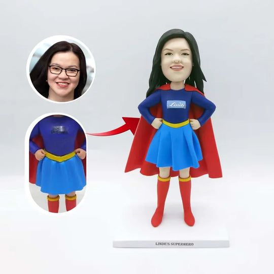 Custom Superhero Bobblehead – Personalized Initial Edition