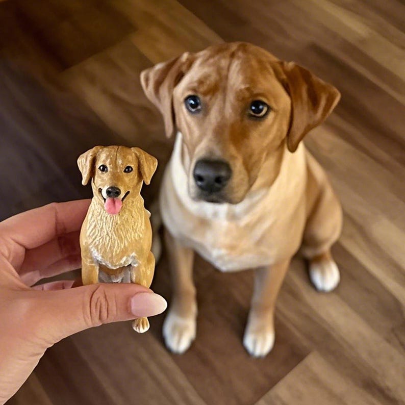 Example of the custom figurine design; personalised from customer reference photos