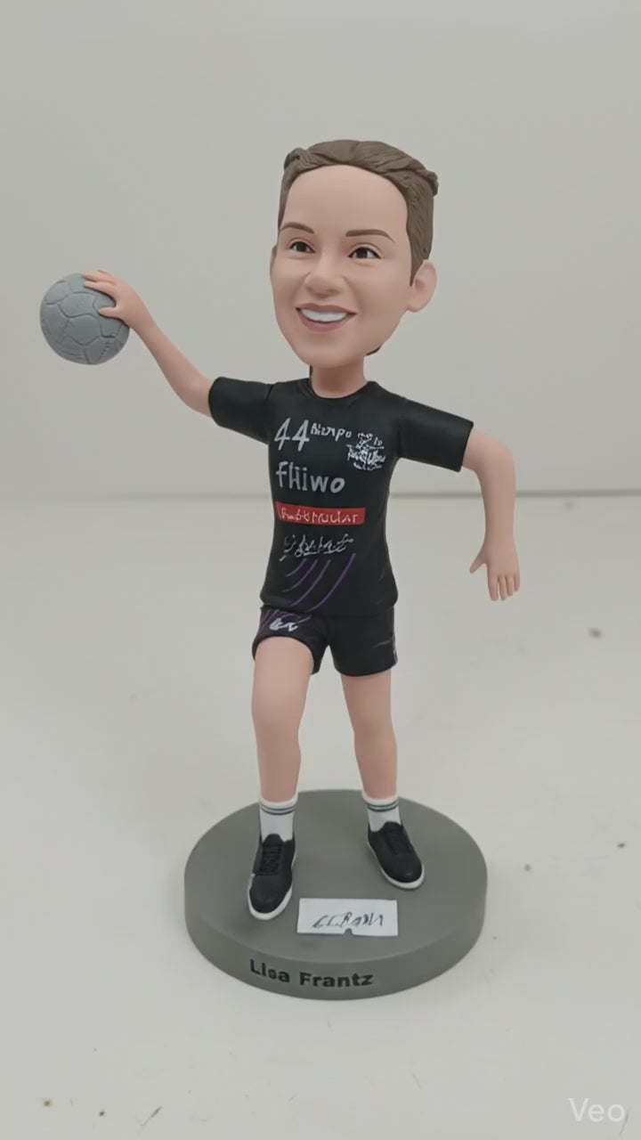 Custom Handball Player Bobblehead with Photo – Personalized Sports Figurine Gift