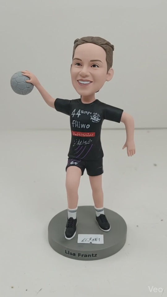 Custom Handball Player Bobblehead with Photo – Personalized Sports Figurine Gift