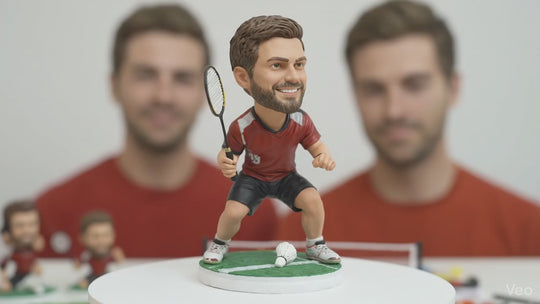 Custom Badminton Player Bobblehead – Personalized Athlete Figurine from Your Photo