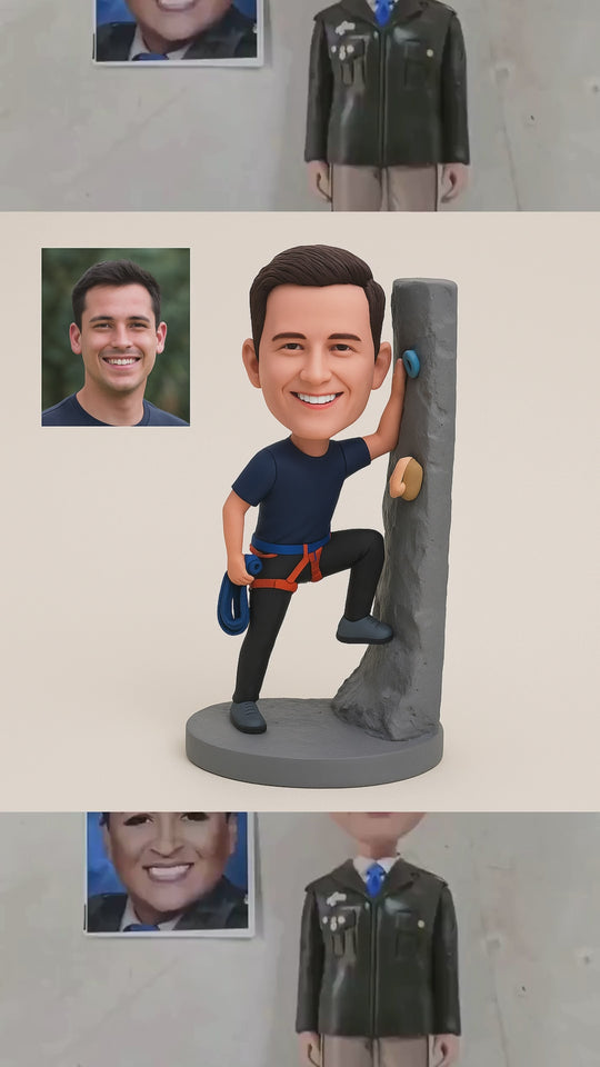 Custom Bobble Head Mini Figurine Rock Climbing Customized