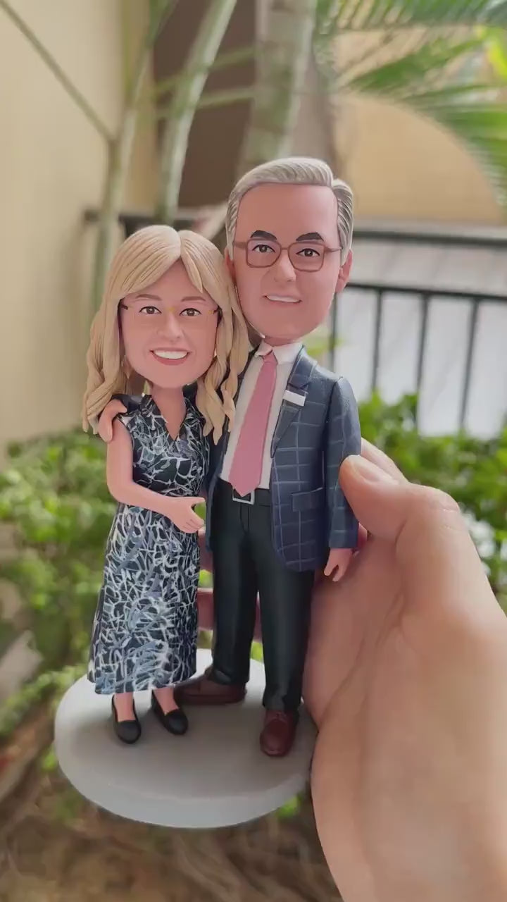 Custom Bobble Head Mini Figurine Couple Customized