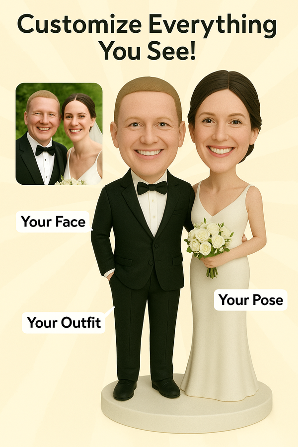 Custom Bobble Head Mini Figurine Couple Customized