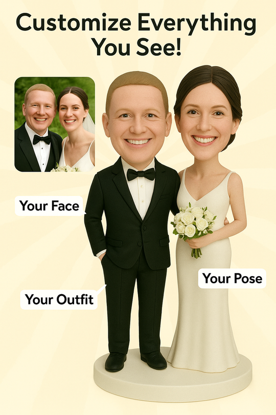 Custom Bobble Head Mini Figurine Couple Customized