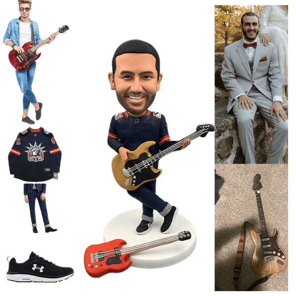 Guitarist Bobble Head | Guitarist Mini Figurine | Coupleofthings