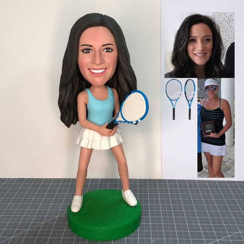 Tennis Player bobble head custom figurine minime